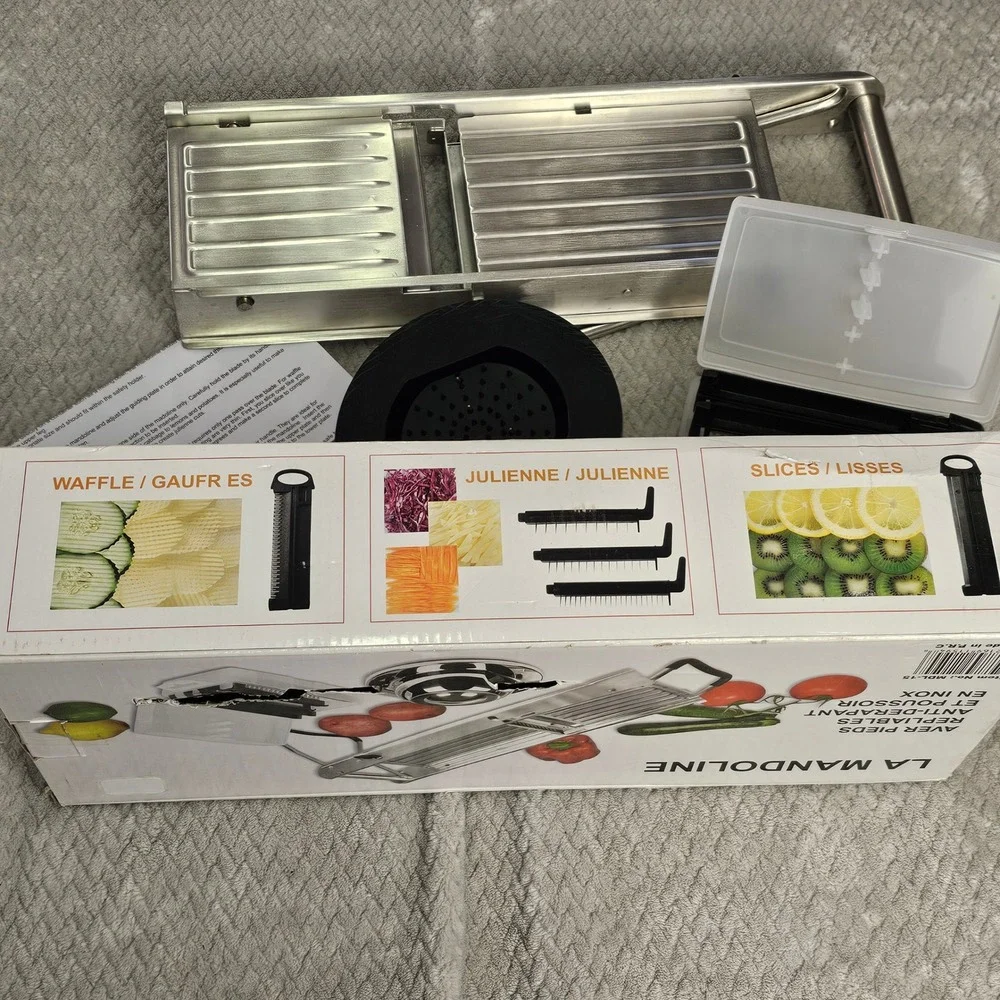 Winco MDL-15 Mandoline Slicer Set Stainless Steel‎